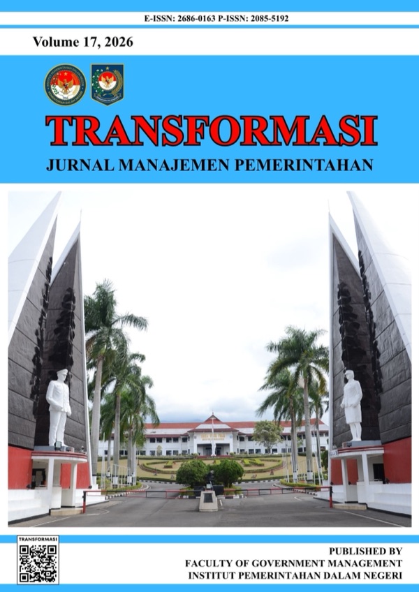 Sampul TRANSFORMASI: Jurnal Manajemen Pemerintahan